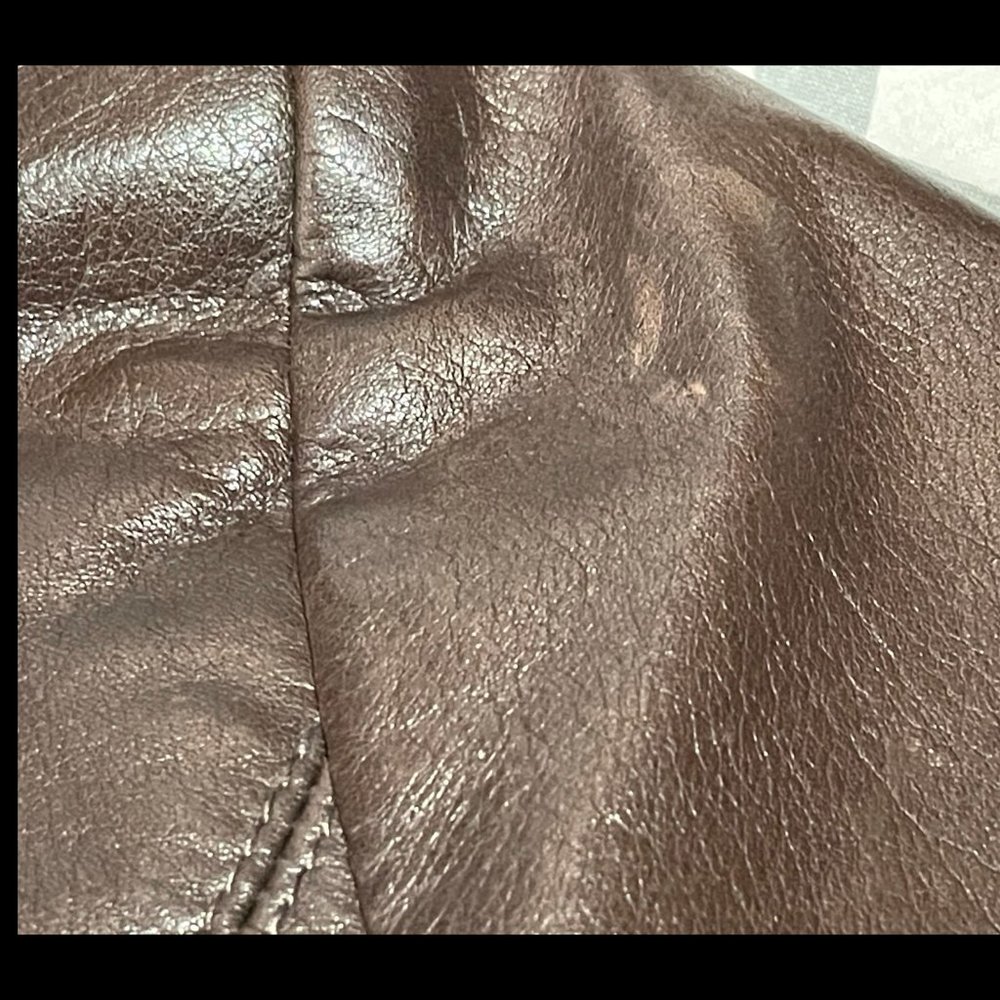 ⭐️HP⭐️COLE HAAN▪️Deep Brown Lambskin Leather & Wool Convertible Collar Jacket - Picture 16 of 16